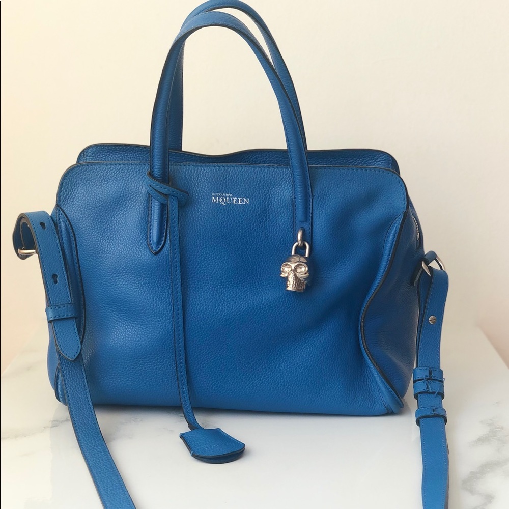 Alexander McQueen Blue Leather Handbag